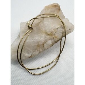 Gold Plated Sterling Silver Snake Chain Necklace 16" 1.2mm 925 Italy 4g Delicate